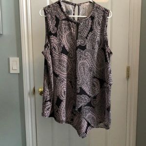 Beautiful black and pink paisley Dress barn blouse